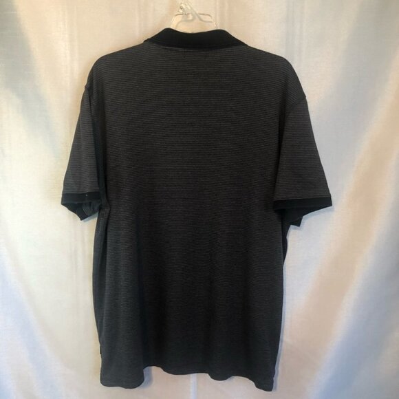 NWOT Calvin Klein Mens XLG Golf Shirt Black with Grey Stripes - Picture 8 of 9